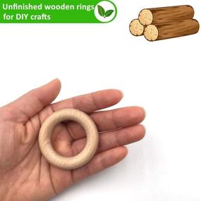 img 1 attached to 🔮 10 Pcs HEOCAKR Natural Beech Wood Rings - 5cm Unfinished Solid Wooden Circles for Craft, Ring Pendant, and Jewelry Making Connections