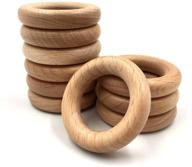 🔮 10 pcs heocakr natural beech wood rings - 5cm unfinished solid wooden circles for craft, ring pendant, and jewelry making connections logo