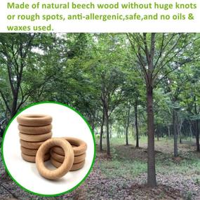 img 2 attached to 🔮 10 Pcs HEOCAKR Natural Beech Wood Rings - 5cm Unfinished Solid Wooden Circles for Craft, Ring Pendant, and Jewelry Making Connections
