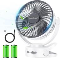 keynice clip fan with night light: usb desk fan, rechargeable battery, 4 speeds - personal cooling fans for office and home логотип