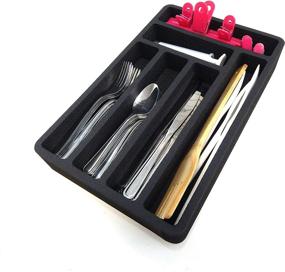 img 1 attached to 🍴 Compact Non-Slip Silverware Drawer Organizer for RVs & Campers - Polar Whale Flatware Tray Insert - 6 Slot Design - Waterproof - 9.5" X 14.9" X 2" - Perfect for Home Kitchen