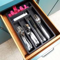 🍴 compact non-slip silverware drawer organizer for rvs & campers - polar whale flatware tray insert - 6 slot design - waterproof - 9.5" x 14.9" x 2" - perfect for home kitchen логотип