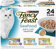 🐟 premium seafood grilled collection: purina fancy feast gravy wet cat food variety pack - 24 cans, 3 oz. each logo