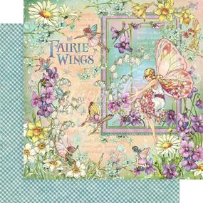 img 2 attached to 🧚 Enhanced SEO: Graphic 45 Fairie Wings Collection Pack and Patterns & Solids Pad - 12x12 Fairy Themed Decorative Papers - 2 Items