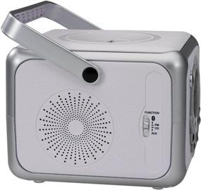 img 1 attached to Jensen FM Stereo CD555 Bluetooth Boombox - Silver, 7.00 x 9.75 x 6.00 inches