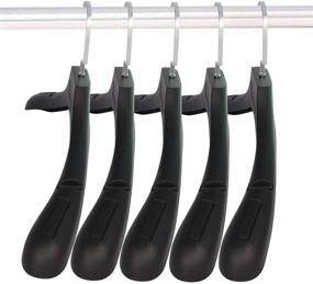 img 4 attached to 👔 Black Plastic Extra Wide Suit Hangers, Pack of 20, 17.7" Width with Notched Shoulders & Swivel Hooks