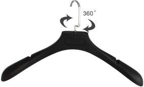 img 1 attached to 👔 Black Plastic Extra Wide Suit Hangers, Pack of 20, 17.7" Width with Notched Shoulders & Swivel Hooks