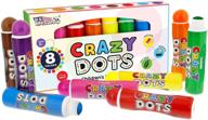 🖍️ u.s. art supply 8 цветных карандашей crazy dots: моющиеся, удобно держащиеся не токсичные маркеры на водной основе для детей логотип