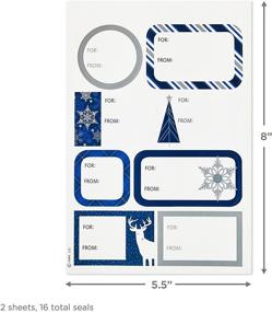 img 1 attached to 🎁 Hallmark Flat Christmas Wrapping Paper Sheets with Cutlines and Gift Tag Seals (12 Folded Sheets, 16 Gift Tag Stickers) - Blue/Silver Snowflakes, Deer Forest Scene, Blue Tartan Plaid