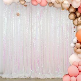 img 3 attached to 🌟 Iridescent White Sequin Backdrop Curtain 5FTx7FT - Perfect for DIY Wedding, Baby Shower, Grad Party, and Birthday Backdrops!