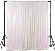 🌟 iridescent white sequin backdrop curtain 5ftx7ft - perfect for diy wedding, baby shower, grad party, and birthday backdrops! logo