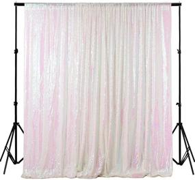 img 4 attached to 🌟 Iridescent White Sequin Backdrop Curtain 5FTx7FT - Perfect for DIY Wedding, Baby Shower, Grad Party, and Birthday Backdrops!