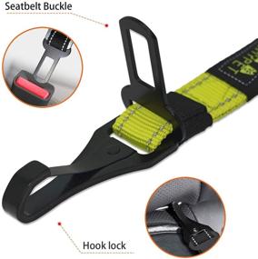 img 2 attached to 🐶 TEAYPET Dog Car Seat Belt: Secure & Adjustable Pet Safety Belt for Travel with Restraint Lockable Swivel Carabiner