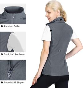 img 1 attached to Outdoor Ventures Women's Polar Fleece Zip Vest Outerwear: Stay Warm in Style and Comfort