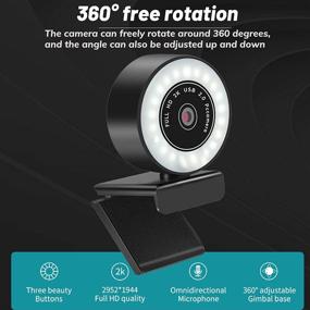 img 2 attached to 🎥 High Definition 1080p Webcam Camera with Built-in Microphone, USB Webcam with Ring Light for Enhanced Video Quality, Compatible with Various Computer and Android Systems, Autofocus Feature, Webcam Lighting Included