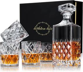 img 4 attached to 🥃 Exquisite Italian Glass Whiskey Decanter with Lightening Design - Elevate Your Spirits!