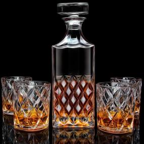 img 2 attached to 🥃 Exquisite Italian Glass Whiskey Decanter with Lightening Design - Elevate Your Spirits!