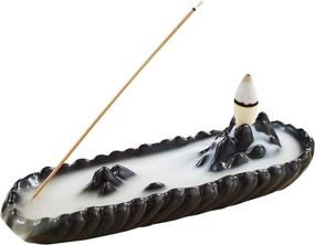 img 4 attached to 🏺 Handmade Ceramic Incense Stick Holder with 30 Cones and Sticks – Backflow Burner for Aromatherapy, Yoga, and Home Decor – 2-in-1 Ash Catcher Tray – Decorative Ornament