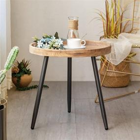 img 2 attached to LITA Log Desktop Round Side End 🪑 Table: Stylish & Functional Furniture for Small Spaces