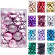 🎄 shatterproof pink christmas ball ornaments for tree decor - 34ct, 1.57"/40mm - perfect for party, holiday, wedding décor логотип