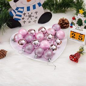 img 2 attached to 🎄 Shatterproof Pink Christmas Ball Ornaments for Tree Decor - 34ct, 1.57"/40mm - Perfect for Party, Holiday, Wedding Décor