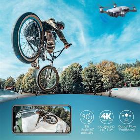 img 2 attached to 🚁 Квадрокоптер Contixo F30 - камера WiFi 4K UHD и GPS, FPV для детей и взрослых, складной мини-дрон, бесщеточный двигатель, функция "Follow Me", две батареи, в комплекте сумка для переноски