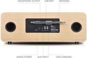 img 1 attached to LEMEGA MSY5 Все-в-одном музыкальная система с CD-плеером, FM цифровым радио, интернет-радио, Spotify Connect, Bluetooth-динамиком стерео-звуком, USB-зарядкой, будильником с часами, пультом дистанционного управления и приложением - отделка в белом дубе