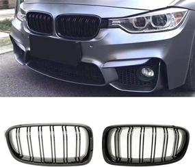 img 4 attached to PENSUN Glossy Black Double Slat Kidney Front Grills Grille for BMW 3-Series F30 F35 2012-2016