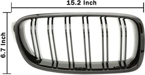 img 1 attached to PENSUN Glossy Black Double Slat Kidney Front Grills Grille for BMW 3-Series F30 F35 2012-2016