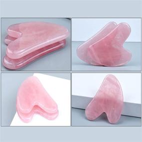 img 3 attached to 💆 Rose Quartz Gua Sha Facial Tool Set - 2 Pcs, GuaSha Scraping Massage Tool for Face, Body, Neck, Eyes, Cheeks, Arms, Legs - Women's Face Massager, Gua Sha Tools for Better SEO