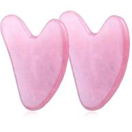 💆 rose quartz gua sha facial tool set - 2 pcs, guasha scraping massage tool for face, body, neck, eyes, cheeks, arms, legs - women's face massager, gua sha tools for better seo logo