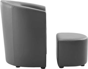 img 2 attached to 🪑 Modway Divulge Gray Faux Leather Armchair and Ottoman Set: Sleek Style & Comfort Combo