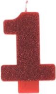 🎉 red glitter candle - numeral #1 party favor, enhanced seo logo