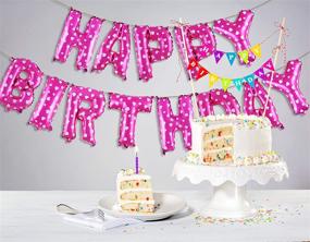 img 2 attached to 🎈 Pink Happy Birthday Foil Balloon Banner: 16 Inch Mylar Letters | Heart Balloon Sign | Aluminum 3D Garland for Kids and Adults Party Decorations