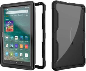 img 4 attached to EpicGadget Clear Back Full Body Dual Layer Protective Hybrid Case for Amazon Fire HD 8 / Fire HD 8 Plus (10th Gen, 2020 Released) - Wireless Charging compatible - HD 8 Plus Case (Black)