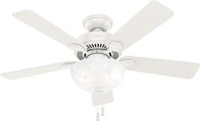 img 4 attached to 💡 Modern Fresh White Ceiling Fan with LED Lights and Pull Chain Control - 44-Inch Hunter Swanson
