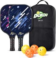 🏓 dokou pickleball paddles set - 2 paddles, 4 balls, 1 bag | fiberglass face, honeycomb core, edge guard, ergonomic grip логотип