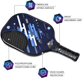 img 2 attached to 🏓 DOKOU Pickleball Paddles Set - 2 Paddles, 4 Balls, 1 Bag | Fiberglass Face, Honeycomb Core, Edge Guard, Ergonomic Grip