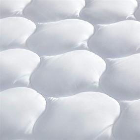img 3 attached to 🛏️ Ultimate Comfort: SLEEP ZONE Quilted Mattress Pad Cover - Super Thick, Plush Pillow Topper for Twin Beds, Extra Deep Pocket up to 21 inches, White