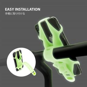 img 1 attached to Universal Bone Bike Tie 2 - Luminous Green Bicycle Mount for iPhone 13 12 11 Pro Max Mini XS XR 8 7 6 Plus - Handlebar, Motorcycle, Stroller Cell Phone Holder