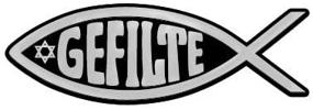 img 1 attached to 🐟 Gefilte Fish Plastic Auto Emblem - Silver, 5 inch x 1 3/4 inch