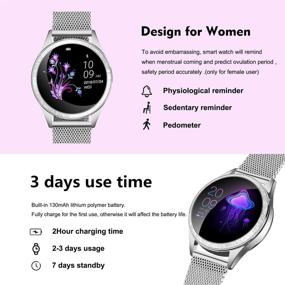 img 2 attached to 💪 Yocuby Women's Smart Watch, IP67 Waterproof Fitness Tracker for iOS Android, Sport Activity Tracker with Sleep/Heart Rate Monitor, Find My Phone, Female Functions