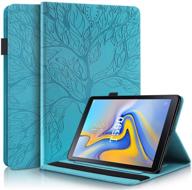 📱 samsung galaxy tab a 10.5 2018 model sm-t590/t595/t597 flip stand leather wallet case - turquoise logo