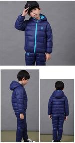 img 1 attached to 🧥 3-Piece Windproof Winter Warm Down Jacket, Ski Pants, and Vest Set for Baby Boys and Girls - Cotton-Padded Snowsuits Outfit