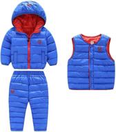 🧥 3-piece windproof winter warm down jacket, ski pants, and vest set for baby boys and girls - cotton-padded snowsuits outfit logo