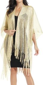 img 3 attached to 👘 Stunning Kimono Cardigan: Metallic Shawls and Wraps for Women in Large Size