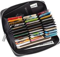 👜 leather checkbook accordion handbags & wallets with secure blocking holder logo