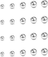 🔗 16 gauge stainless steel replacement balls for lip studs, labret earrings, piercing jewelry, septum rings - externally threaded plastic balls 3mm to 8mm logo