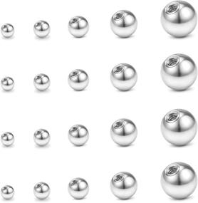 img 2 attached to 🔗 16 Gauge Stainless Steel Replacement Balls for Lip Studs, Labret Earrings, Piercing Jewelry, Septum Rings - Externally Threaded Plastic Balls 3mm to 8mm