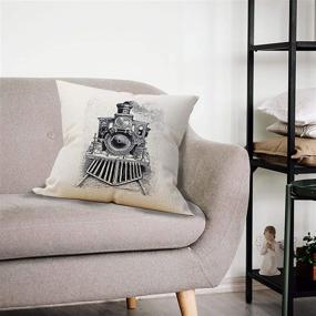 img 3 attached to Vintage Drawing Locomotive Enthusiast Cushion